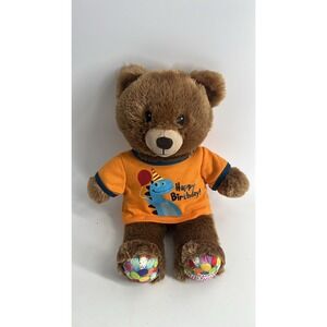 Build A Bear Birthday Brown Teddy 15" Plush Dino Shirt